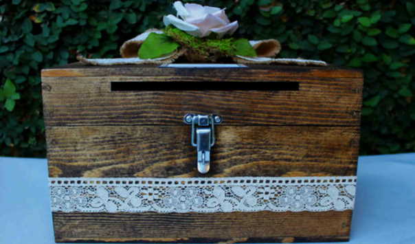 wooden wedding card box